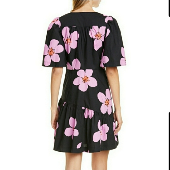 NWT  Kate Spade BNWT Grand Flora poplin black floral dress - Picture 3 of 5